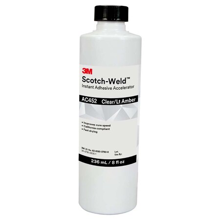 3M Scotch-Weld Instant Adhesive Accelerator Ac452, Amber, 8 Fl Oz Bottle 7010295349